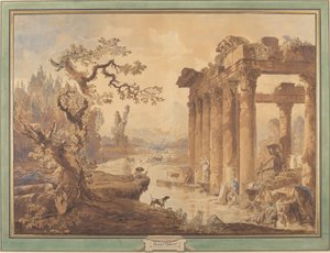 Maisema ja raunioita tekijältä Hubert Robert