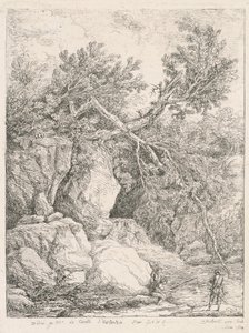 Maisema kaatuneen puun kanssa tekijältä Hubert Robert