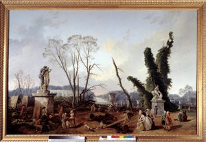 Le Carpet Vert puiden kaatamisen aikaan talvella 1774-1775 Versaillesin puutarhoissa (etualalla kuningas Ludvig XVI ja kuningatar Marie-Antoinette). Vihreää mattoa kutsutaan myös kuninkaalliseksi alleeksi. Hubert Robertin (1733-1808) maalaus tekijältä Hubert Robert