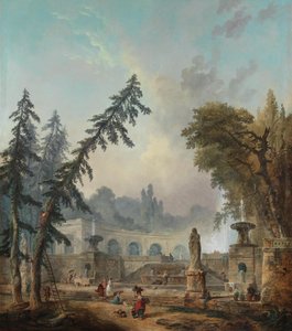 Puistomaisema tekijältä Hubert Robert