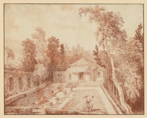 Paviljonki puistossa tekijältä Hubert Robert