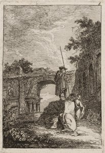 Lauta kahdeksas iltaisilta Roomassa, 1763-64 tekijältä Hubert Robert