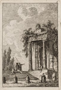Lauta neljä iltaista Roomassa, 1763-64 tekijältä Hubert Robert