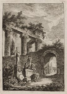 Kolmas levy iltaisilta Roomassa tekijältä Hubert Robert