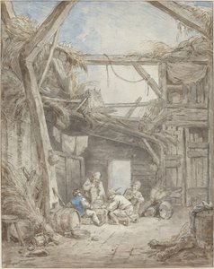 Pilalla maatila tekijältä Hubert Robert