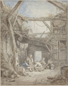 Raunioitunut maatila tekijältä Hubert Robert