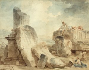 Raunioita ja hahmoja tekijältä Hubert Robert