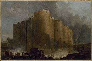 Bastille, sen purkamisen ensimmäisinä päivinä tekijältä Hubert Robert