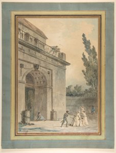 Vierailijat lähtevät vankilasta tekijältä Hubert Robert