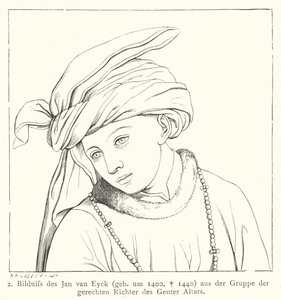 Yksi Jan van Eyckin Gent Altarpiecen oikeista tuomareista tekijältä Hubert and Jan van  Eyck