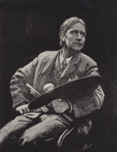 Hubert Herkomer, brittiläinen taiteilija (litho) tekijältä Hubert von (after) Herkomer