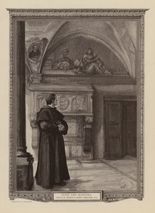 Munkki ja Madonna (kaiverrus) tekijältä Hubert von (after) Herkomer