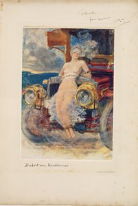 Juhlaohjelma, "Die Zukunft" ("Tulevaisuus") 1905 (valokuvaus valikkokortilla) tekijältä Hubert von Herkomer