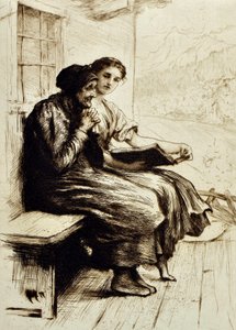 Words of Comfort, n. 1879 (etsaus) tekijältä Hubert von Herkomer