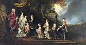 John 2. Egmontin jaarli (1711-1770) ja hänen perheensä, n. 1770 tekijältä Hugh Barron
