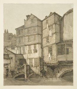 The Frome, joka katsoo ylävirtaan kohti Joulusiltaa, 1823 tekijältä Hugh ONeill