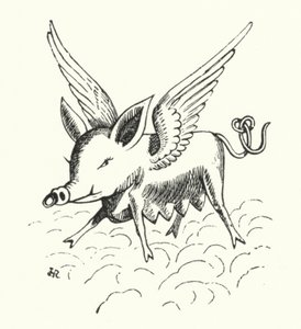 Lentävä sika (litho)