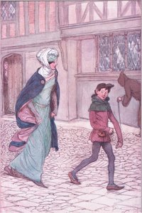 "Minun oli mieluummin luopunut, mennä edelläsi kuin mies, kuin seurata häntä kuin kääpiö", esimerkki teoksesta "The Merry Wives of Windsor" tekijältä Hugh Thomson