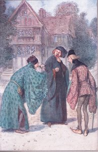 "Jos hän olisi kaksikymmentä Sir John Falstaffia, hän ei käytä väärin Robert Shallow Esquirea!", esimerkki teoksesta "The Merry Wives of Windsor" tekijältä Hugh Thomson