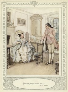 Kuvitus Goldsmithin teokseen She Stoops to Conquer