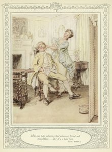 Kuvitus Goldsmithin teokseen She Stoops to Conquer