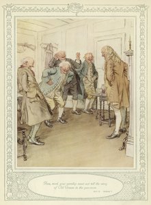 Kuvitus Goldsmithin teokseen She Stoops to Conquer