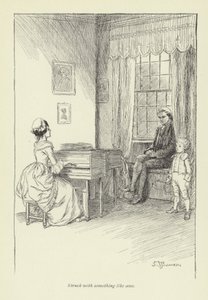 Kuvitus George Eliotin teokseen Mr Gilfils Love Story (George Eliot). tekijältä Hugh Thomson