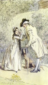 Kuvitus George Eliotin teokseen Mr Gilfils Love Story (George Eliot). tekijältä Hugh Thomson