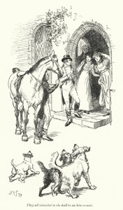Kuvitus Northanger Abbeylle, kirjoittanut Jane Austen (litho) tekijältä Hugh Thomson