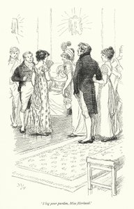Kuvitus Northanger Abbeylle, kirjoittanut Jane Austen (litho) tekijältä Hugh Thomson