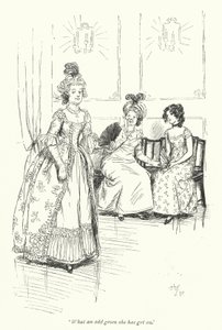 Kuvitus Northanger Abbeylle, kirjoittanut Jane Austen (litho) tekijältä Hugh Thomson
