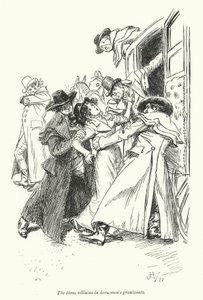 Kuvitus Northanger Abbeylle, kirjoittanut Jane Austen (litho) tekijältä Hugh Thomson