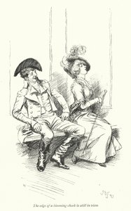 Kuvitus Northanger Abbeylle, kirjoittanut Jane Austen (litho) tekijältä Hugh Thomson