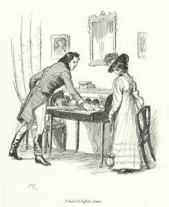 Jane Austenin kuvitus suostutteluun (litho) tekijältä Hugh Thomson