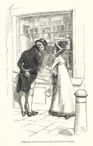 Jane Austenin kuvitus suostutteluun (litho) tekijältä Hugh Thomson