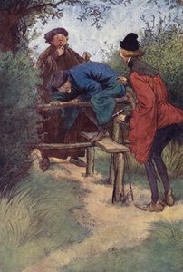 Kuvitus Windsorin iloisille vaimoille tekijältä Hugh Thomson