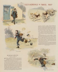 Pakettipostin punaiset silakkaa (chromolitho) tekijältä Hugh Thomson