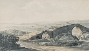 Devils Bridge merelle päin, Anda-joki, n. 1818 (wc paperilla)