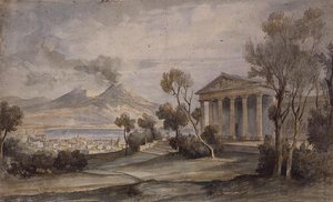 PD.255-1985 Villa Saliceti, Napoli alla ja Vesuvius-vuori kaukaa