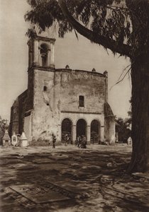 Meksiko: Amecameca, kappeli "Guadalupe" pyhällä vuorella (s/w-kuva).