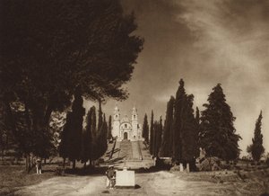 Meksiko: Cholula, Guadalupen kirkko (s/w-kuva) tekijältä Hugo Brehme