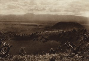 Meksiko: La Caldera, sammuneita tulivuoria pääkaupungin Meksikon ympäristössä (s/w-kuva). tekijältä Hugo Brehme