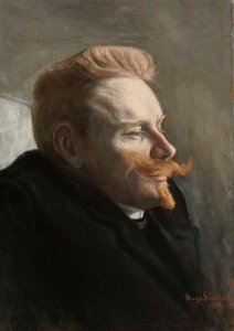 Mies, jolla on punaiset viikset tekijältä Hugo Simberg