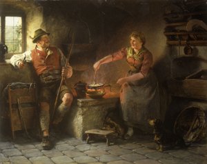 Keittiössä, 1901 tekijältä Hugo Wilhelm Kauffman