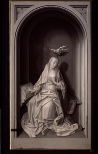 Marian ilmestyksen neitsyt, Portinarin triptyykistä, n. 1479 (öljy paneelille)