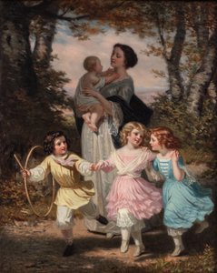 Äiti ja lapset, n. 1840-80 (öljy kankaalle)