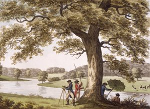 Humphry Repton mittaa teodoliitilla