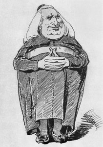 Franz Liszt (1811-86) apottina, karikatyyri Borsszem Jankosta, 27.7.1870