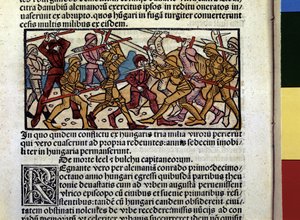 MAGIARS Combat of: Kuvitus kirjasta "Unkarin kronikka". tekijältä Hungarian School