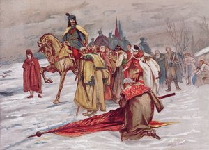Rakoczi Ferenc jättää hyvästit kansalleen joutuessaan maanpakoon helmikuussa 1711, noin 1900 tekijältä Hungarian School